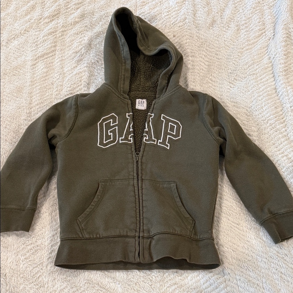 GAP Kids Olive Hooded Zip Sweatshirt